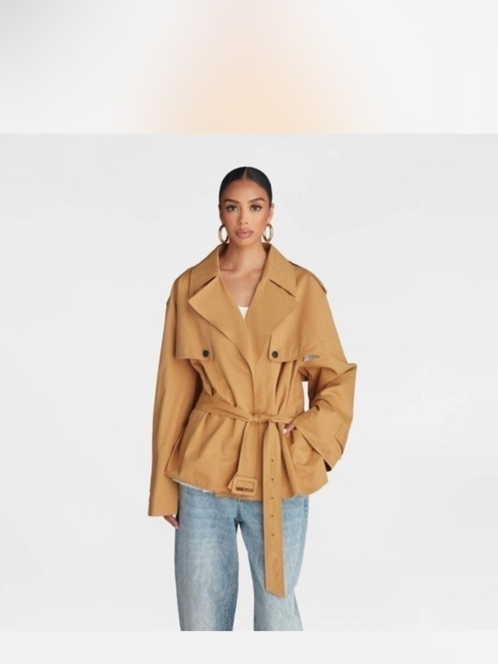 Target X KBB By Kahlana The Belted Cropped Trench Jacket NWT